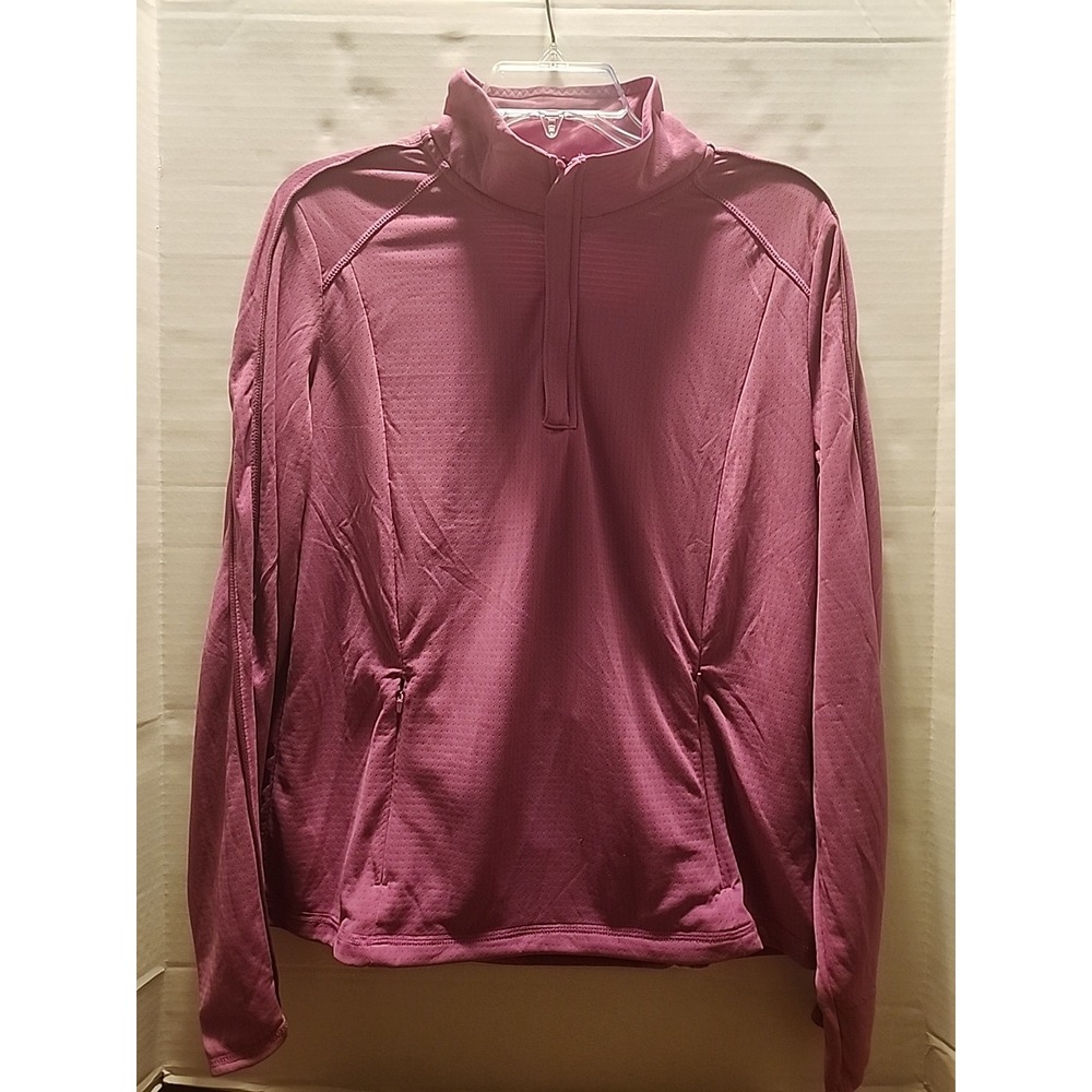 Mondetta Women's Active 1/4-Zip Long Sleeve Top, Purple, Size Large, Performance